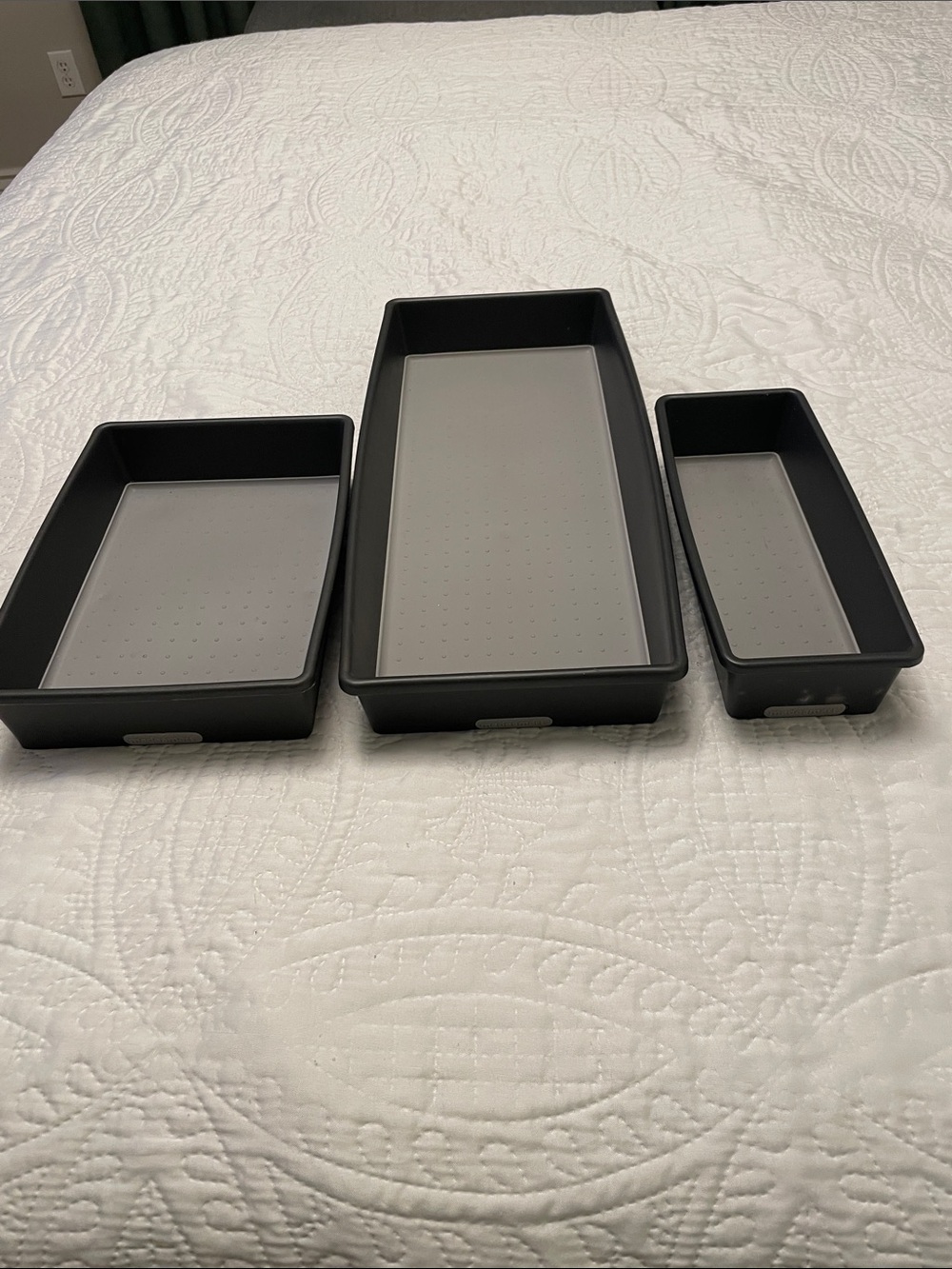 Set of 3 MADESMART Gray Drawer Organizers Bins Lightly Used Great Condition